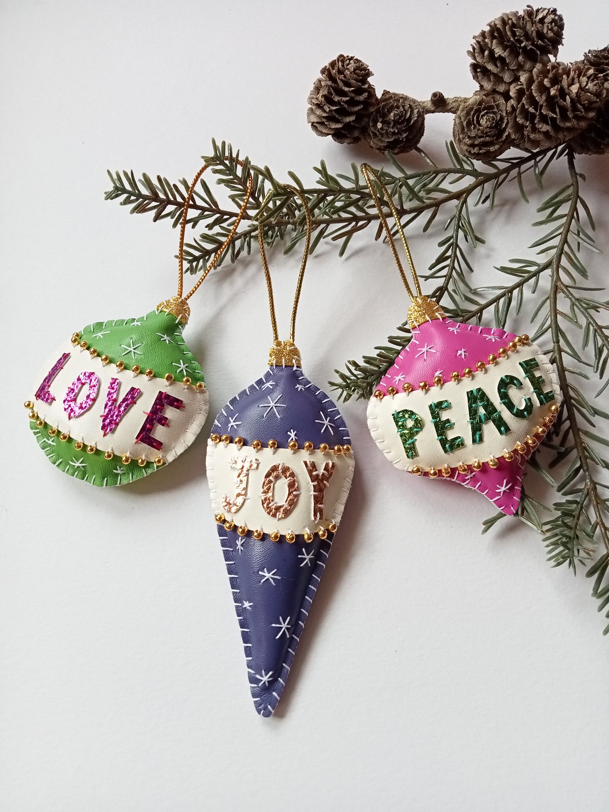 Image of Retro Peace Love Joy Decorations