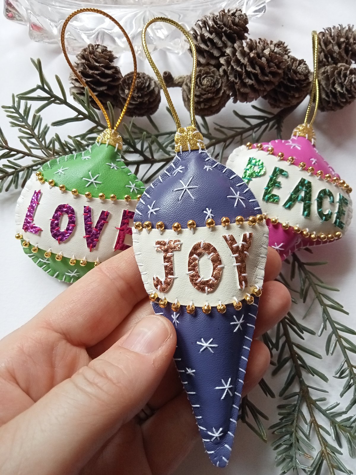 Image of Retro Peace Love Joy Decorations
