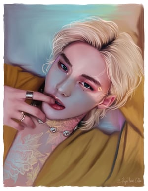 "Pastel Hyunjin'' Large Art Print 8.5 x 11