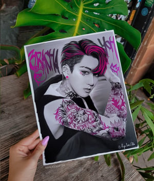 "Pink Changbin'' Large Art Print 8.5 x 11