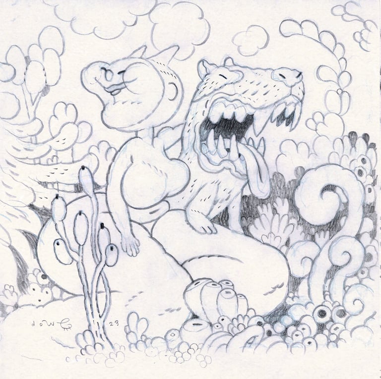 Girl + Dog preliminary sketch