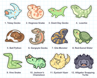 Tiny Reptile Club Vinyl Stickers (Volume 1)