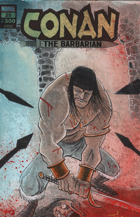 Image of CONAN THE BARBARIAN #300 PAINTED SKETCH COVER