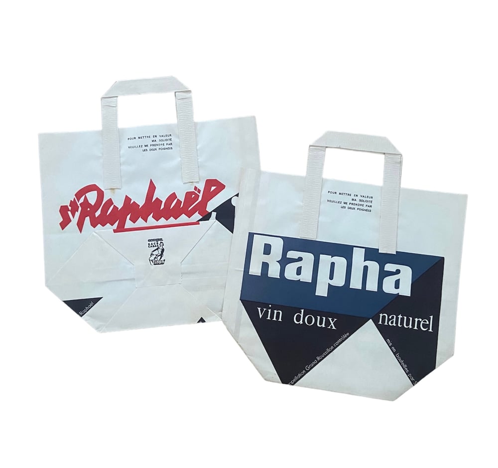 Rapha and St-Raphael vintage bag with flat kraft paper handles