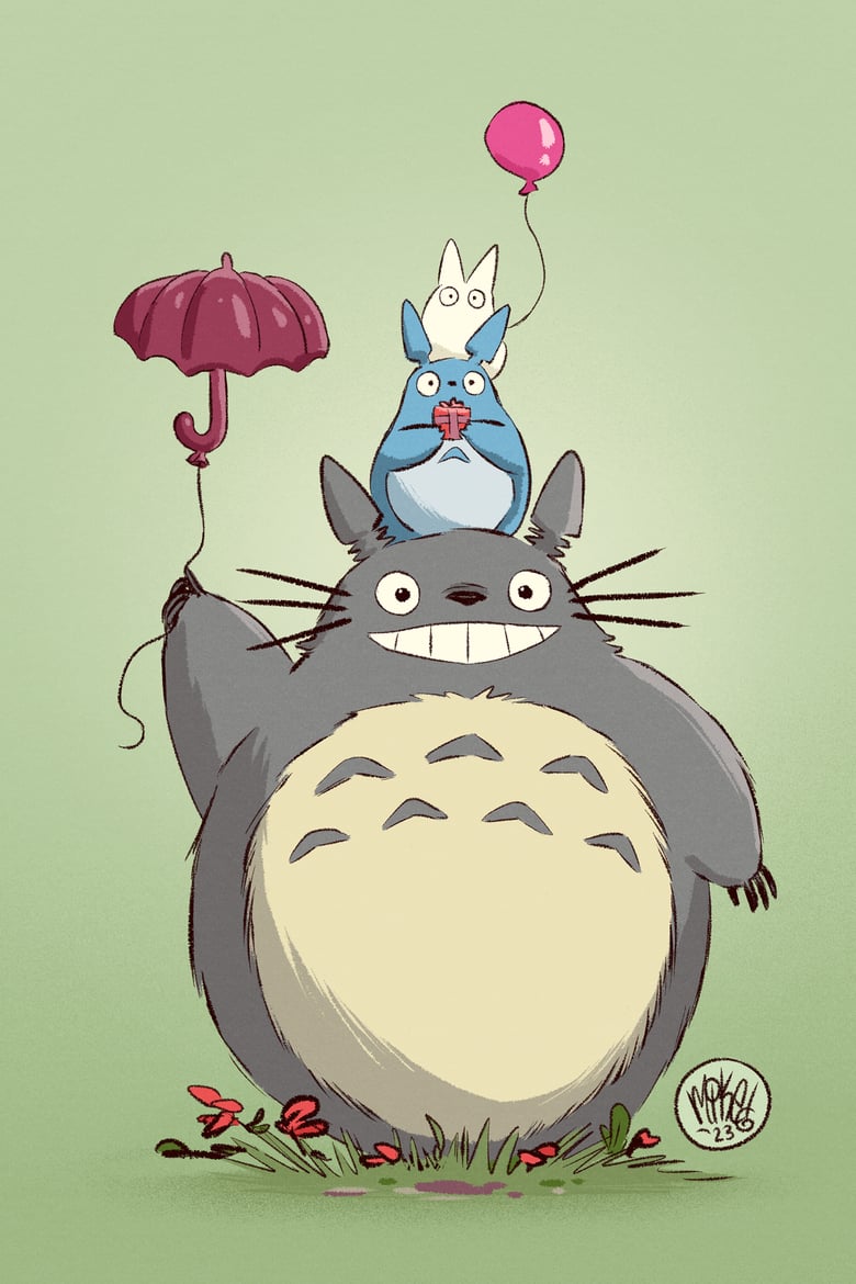 Image of Totoro Mini Print (Foil)