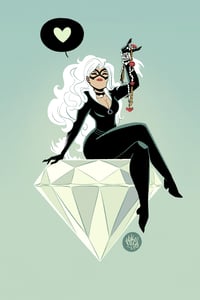 Image 1 of Black Cat Mini Print (Pearlized)