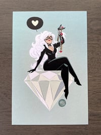 Image 2 of Black Cat Mini Print (Pearlized)