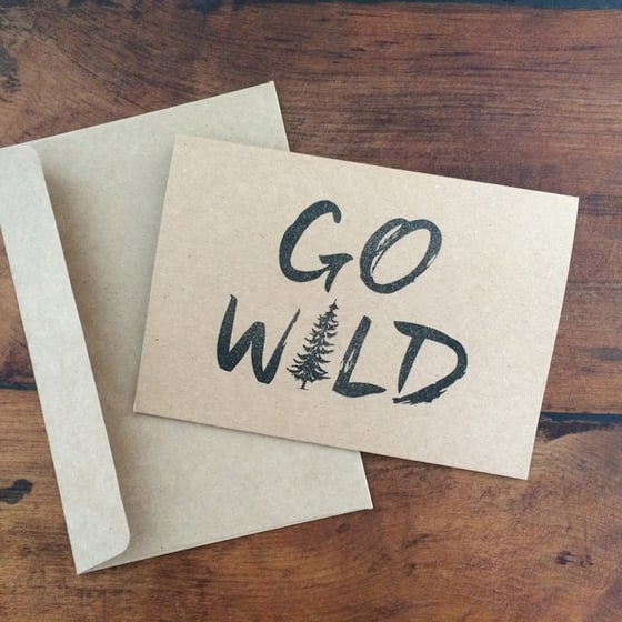 Image of A6 kraft greeting card - Go Wild
