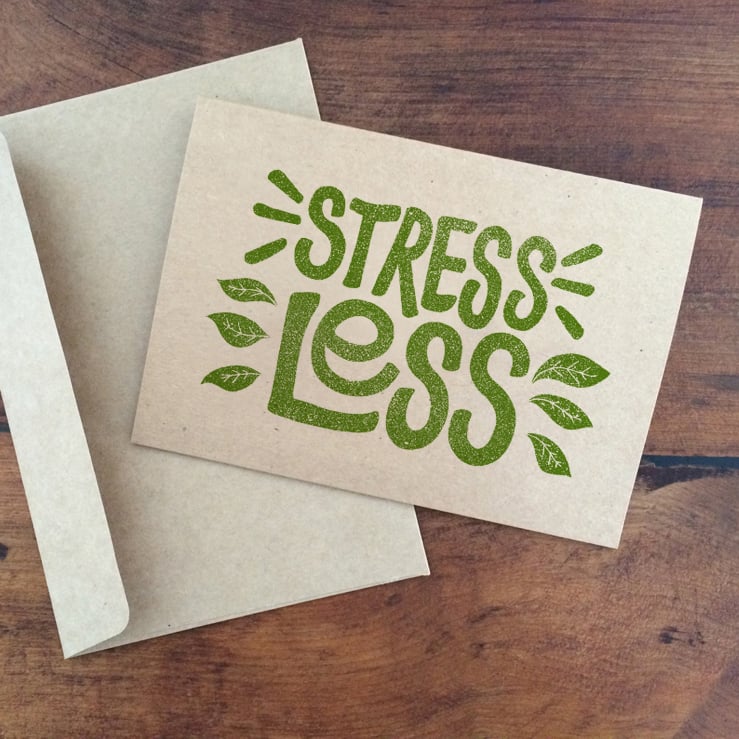 Image of A6 KRAFT GREETING CARDS - Stress Less