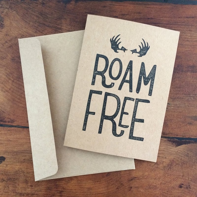 Image of A6 KRAFT GREETING CARDS - Roam Free