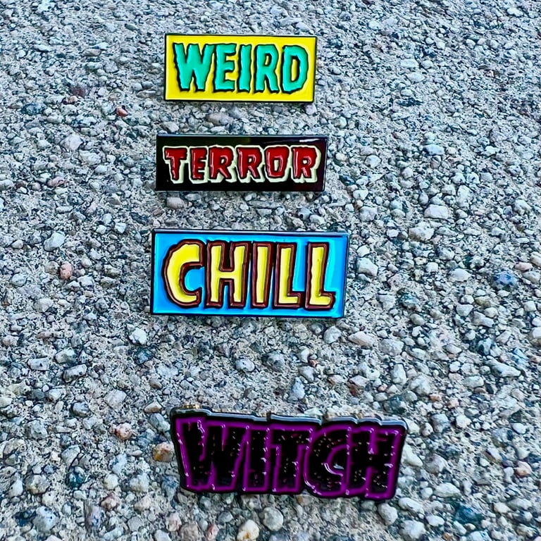 Mini Horror Title Pins