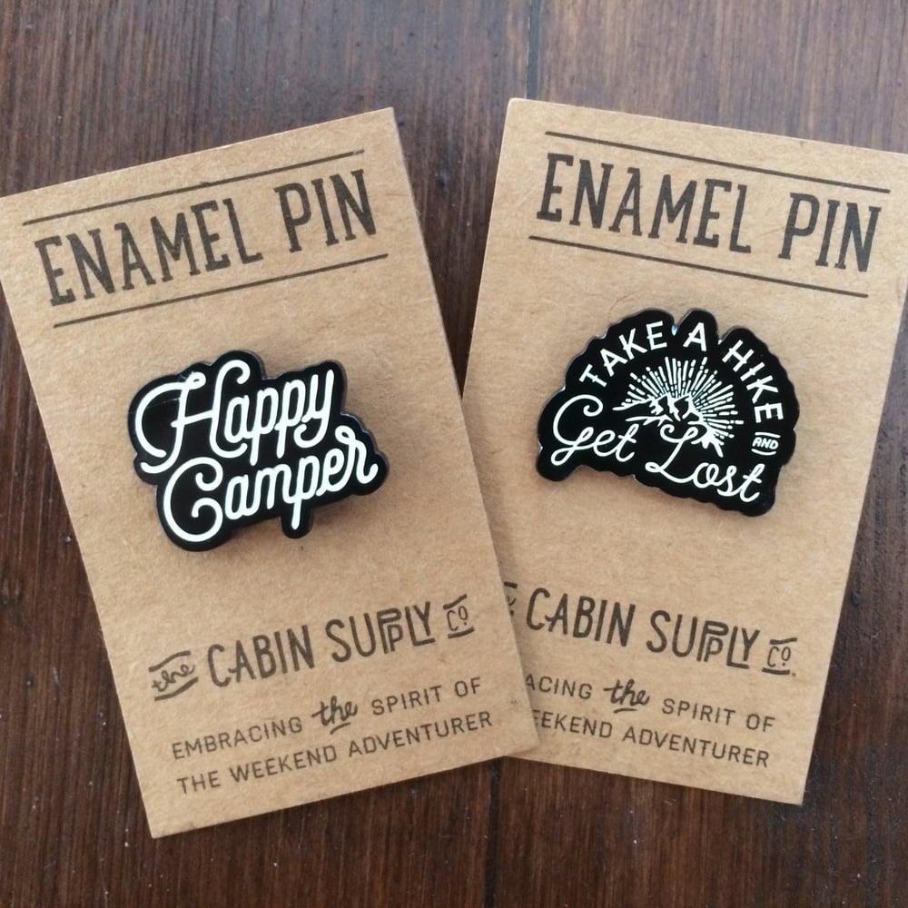 Image of adventure inspired enamel pin badge