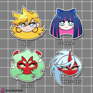 Image of Panty and Stocking Chibi Stickers