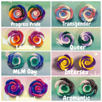 Image 2 of Rose Pride Polymer Clay Customizable Earrings *DONATION/CHARITY ITEM