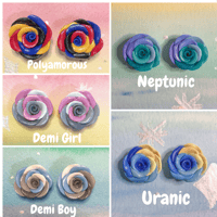 Image 4 of Rose Pride Polymer Clay Customizable Earrings *DONATION/CHARITY ITEM