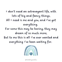 I don't need an extravagant life poem