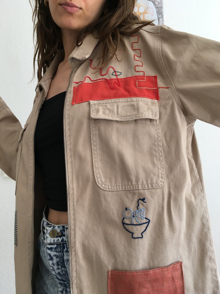 Image of Howdy, Upcycled field jacket, size medium unisex, upcycled one of a kind