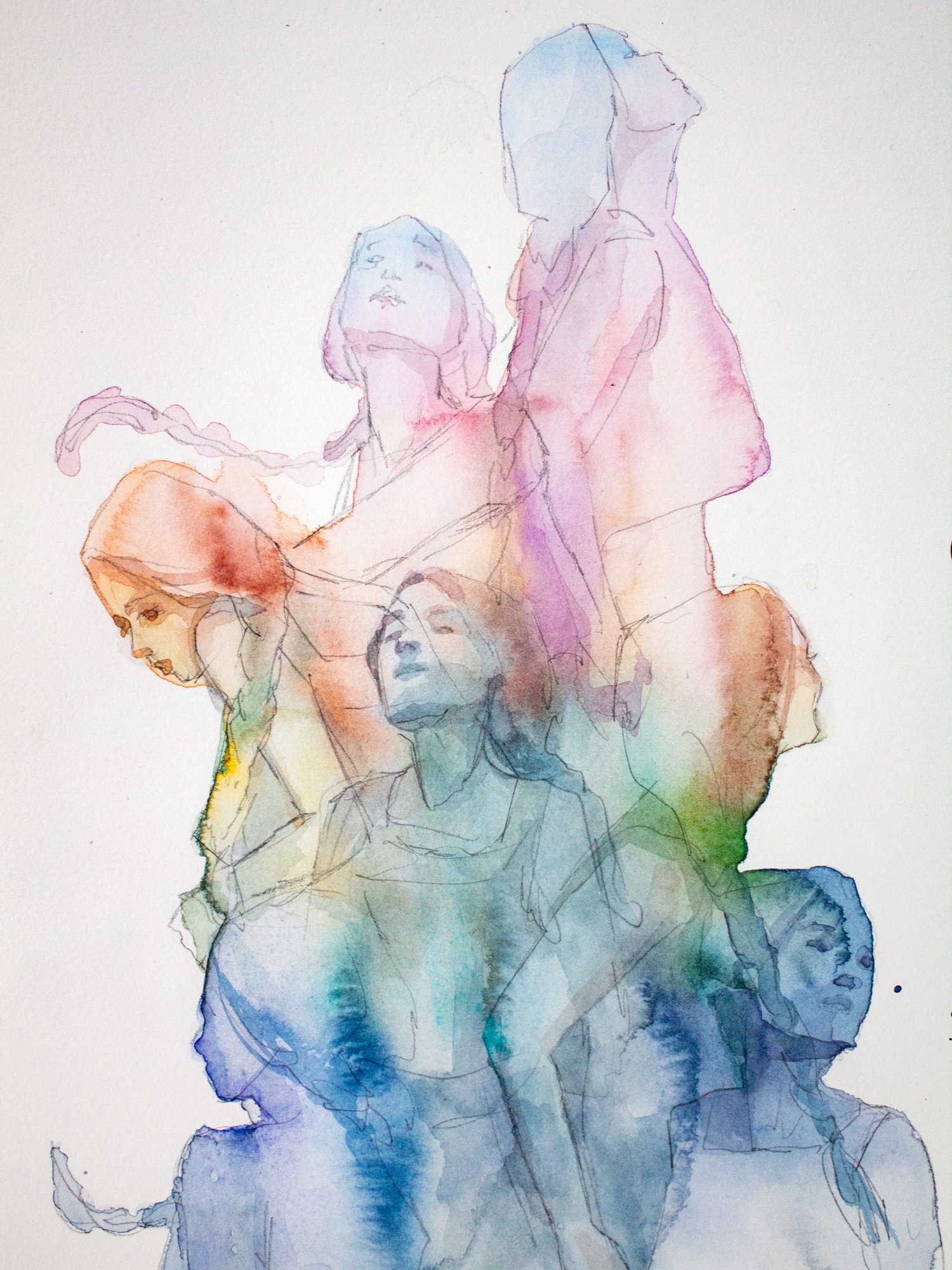 Agnes-Cecile distracted by past and future (56x38 cm)
