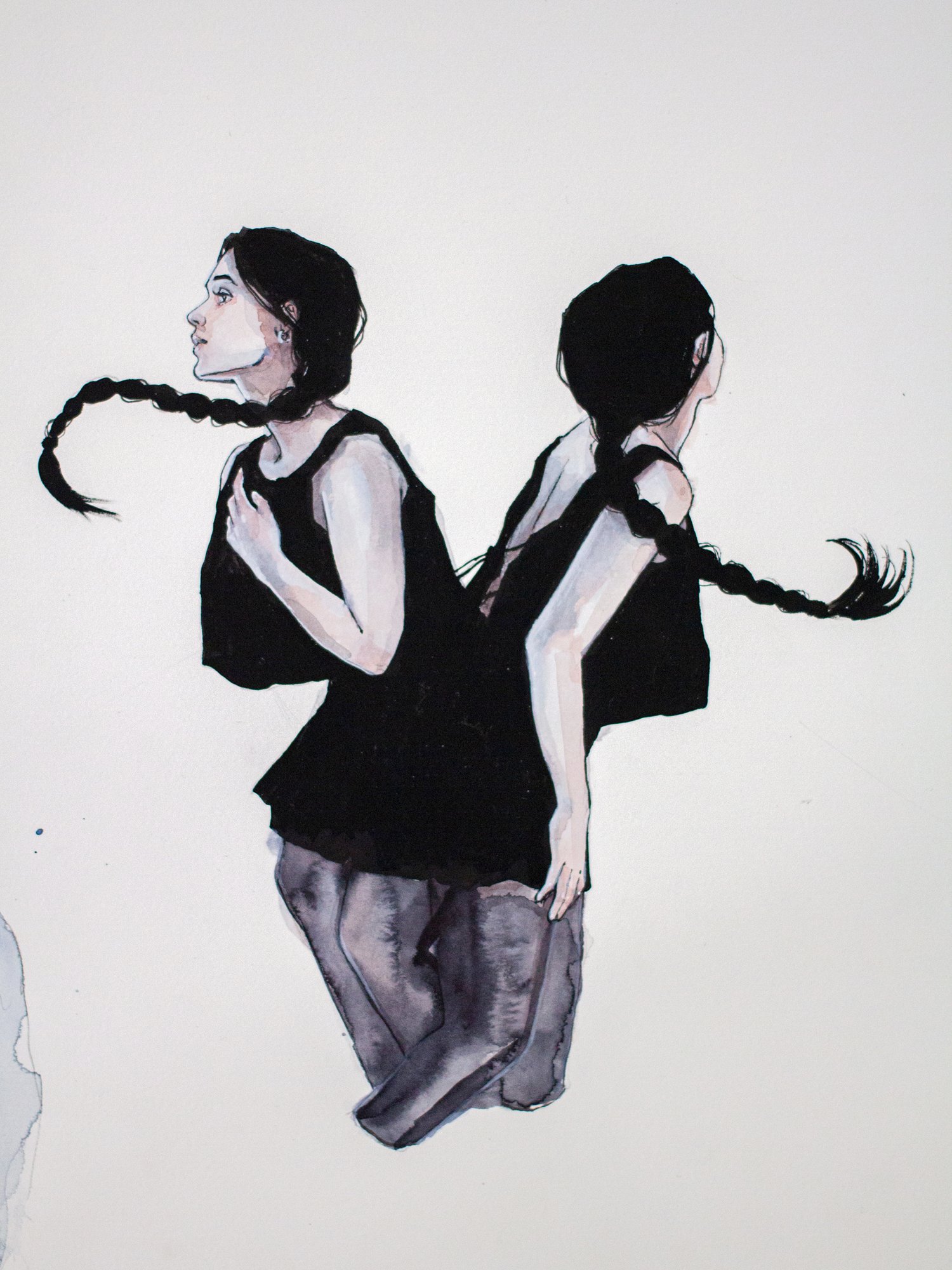 Agnes-Cecile distracted by past and future (56x38 cm)