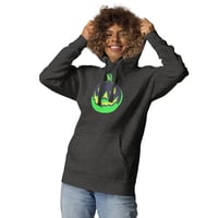 Image 7 of Long Sleeve Hoodie (Adult M/F) - Jack O Lantern Vintage Green-Black