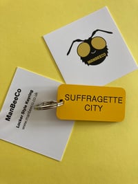 Image 1 of SUFFRAGETTE CITY LOCKER KEYRING IN YELLOW 