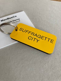Image 3 of SUFFRAGETTE CITY LOCKER KEYRING IN YELLOW 