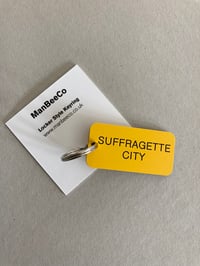 Image 2 of SUFFRAGETTE CITY LOCKER KEYRING IN YELLOW 