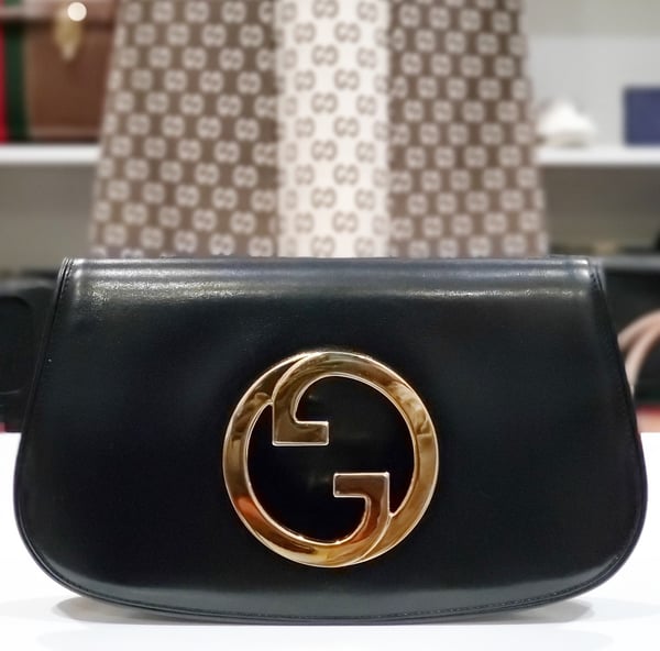 Image of Vtg. Gucci Black Leather Blondie Bag