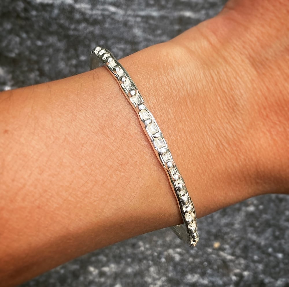 Image of Silver touchstone bangle