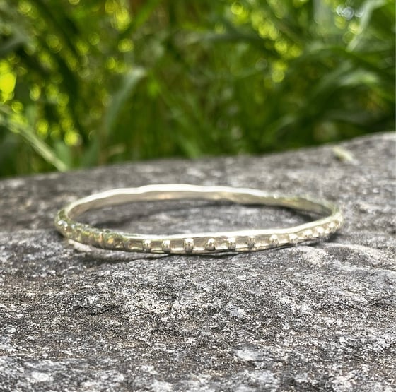 Image of Silver touchstone bangle