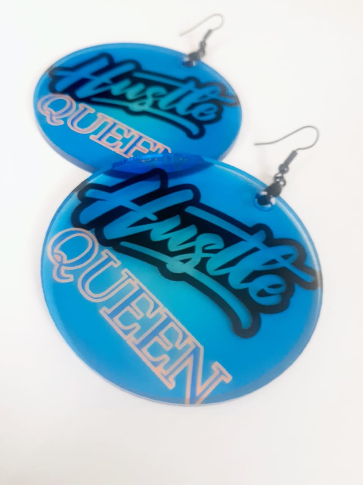 Image of Royal Blue, Custom Jewelry,  Sublimated Dangling Earrings