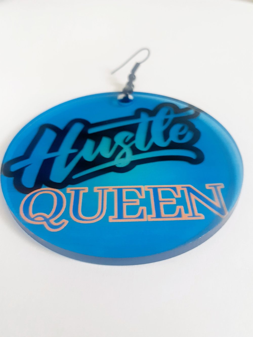 Image of Royal Blue, Custom Jewelry,  Sublimated Dangling Earrings