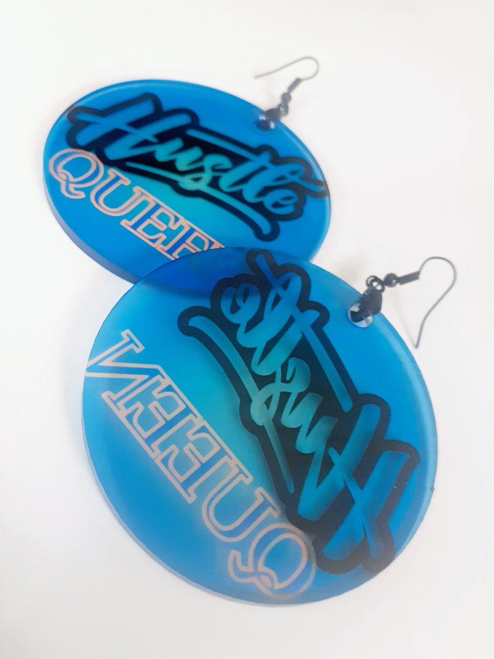 Image of Royal Blue, Custom Jewelry,  Sublimated Dangling Earrings