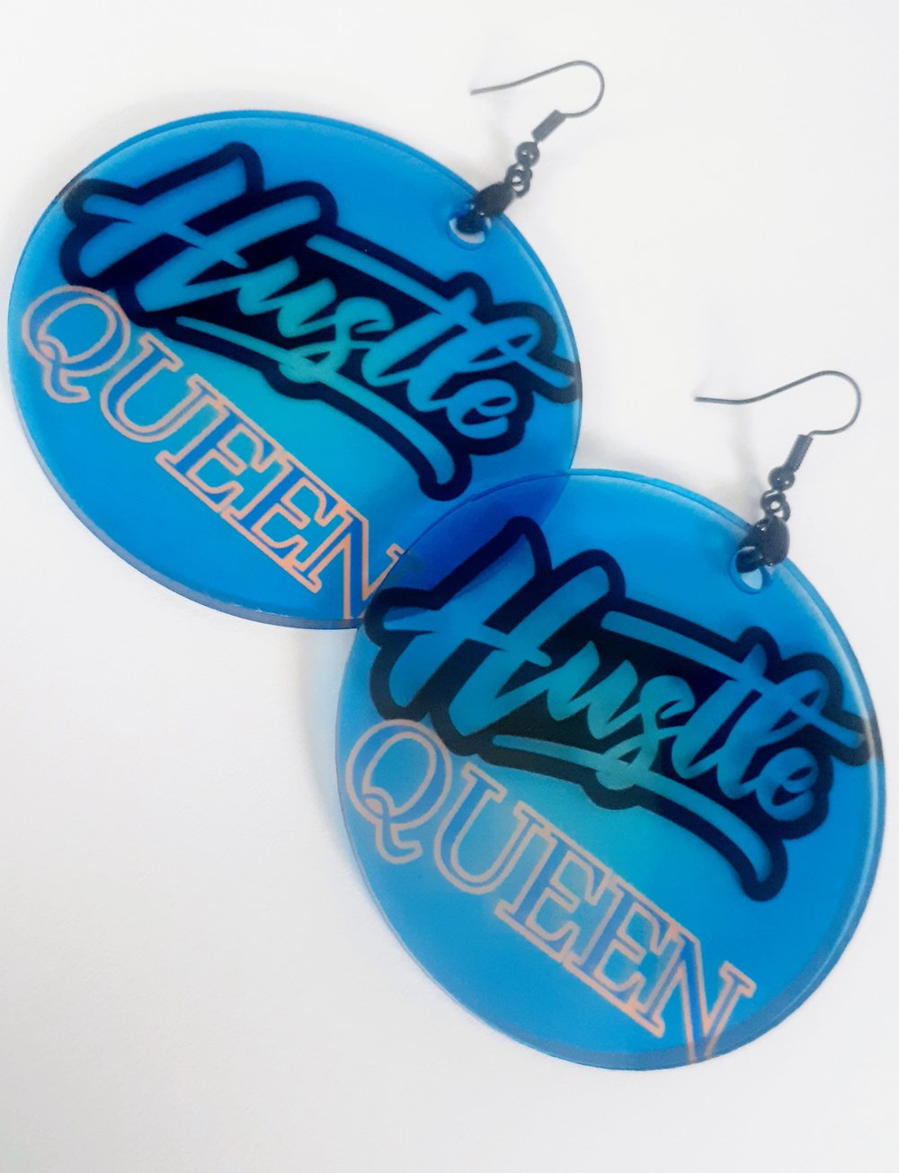 Image of Royal Blue, Custom Jewelry,  Sublimated Dangling Earrings