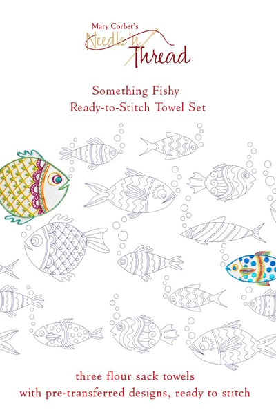 Image of Something Fishy Ready-to-Stitch Towel Set