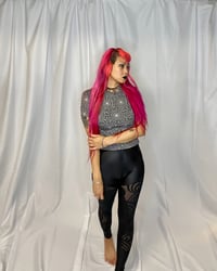 Image 1 of Gray Spider web knit crop top 