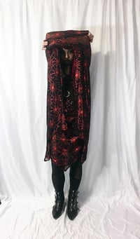 Image 2 of Bat Dress with holographic red spider web ready to ship 