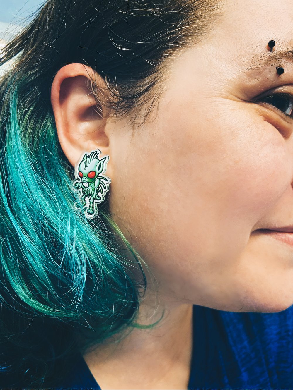 Chupacabra acrylic stud earrings