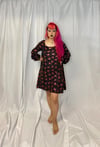 Spooky Cats Bishop Sleeve Dress With Pockets ready to ship 