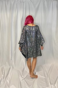 Image 4 of Holograpic Spider Web Bishops Sleeve Dress With Pockets ready to ship 