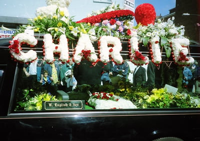Image of Charlie Kray funeral, floral tribute A3 size £120.00