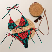 Image 2 of Roses Recycled String Bikini