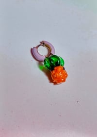 Image 2 of Georgia Purple Statement Pineapple Charm  Earring (Single statement Earring)