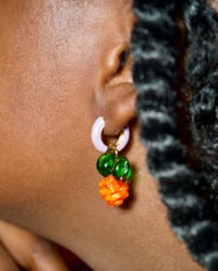 Image 1 of Georgia Purple Statement Pineapple Charm  Earring (Single statement Earring)