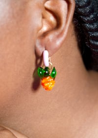 Image 3 of Georgia Purple Statement Pineapple Charm  Earring (Single statement Earring)