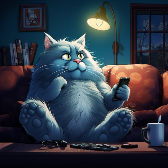 Image of The Cat Who Loves to Watch TV