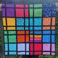 Image 4 of Rainbow Bright stained glass quilt