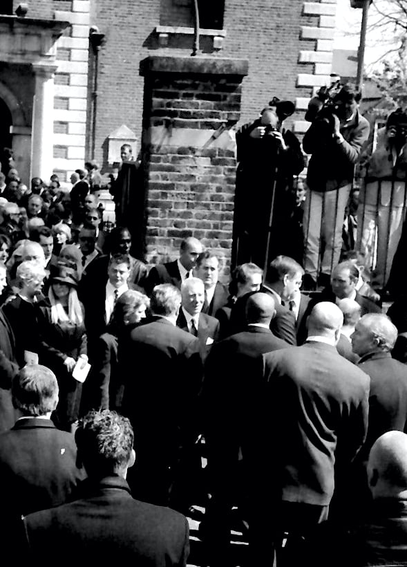 Image of Reg Kray at the funeral of Charlie Kray A3. size £120.00