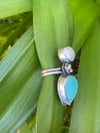 Sterling Silver Freshwater Pearl and Howlite Stone Ring