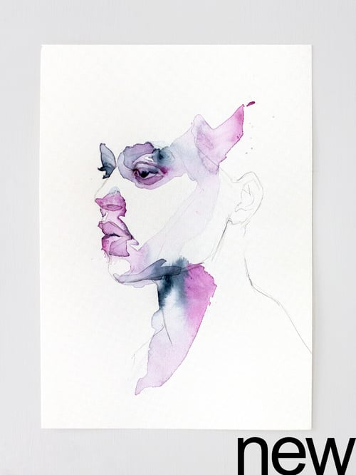 Image of purple profile study (17x25 cm)